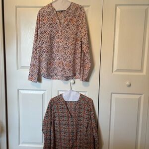 Lot of 2- Women’s Long Sleeve Dress shirts- Size Large- Limited Brand
